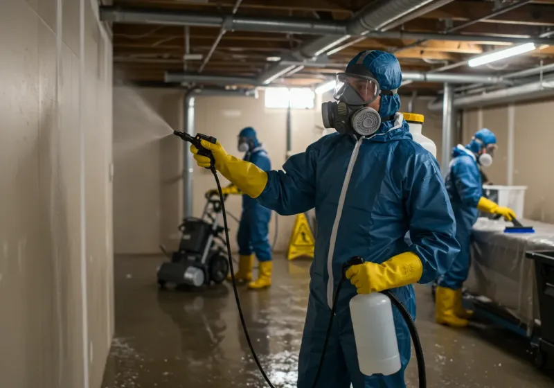 Basement Sanitization and Antimicrobial Treatment process in Royal Palm Estates, FL